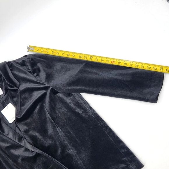 Gibson Latimer Jacket Blazer Womens Size XL Open Front Black Velvet Vampire Goth - Picture 7 of 8